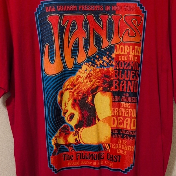 Bold Red Janis Joplin Graphic Tee - Picture 4 of 6